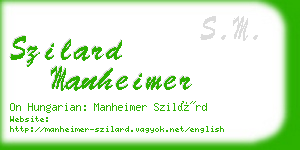 szilard manheimer business card